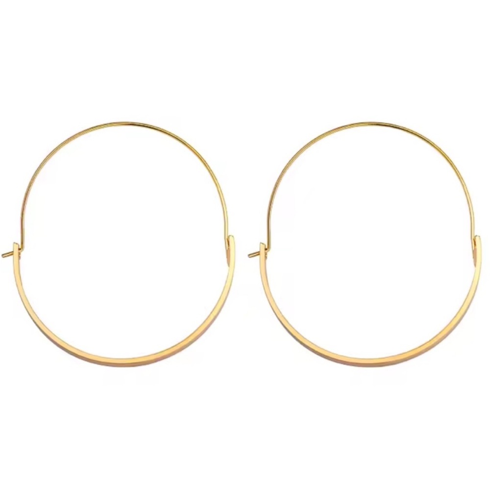 New! Anthropologie Gold Annalise Hoop Earrings (3010) NWOT - Picture 2 of 4